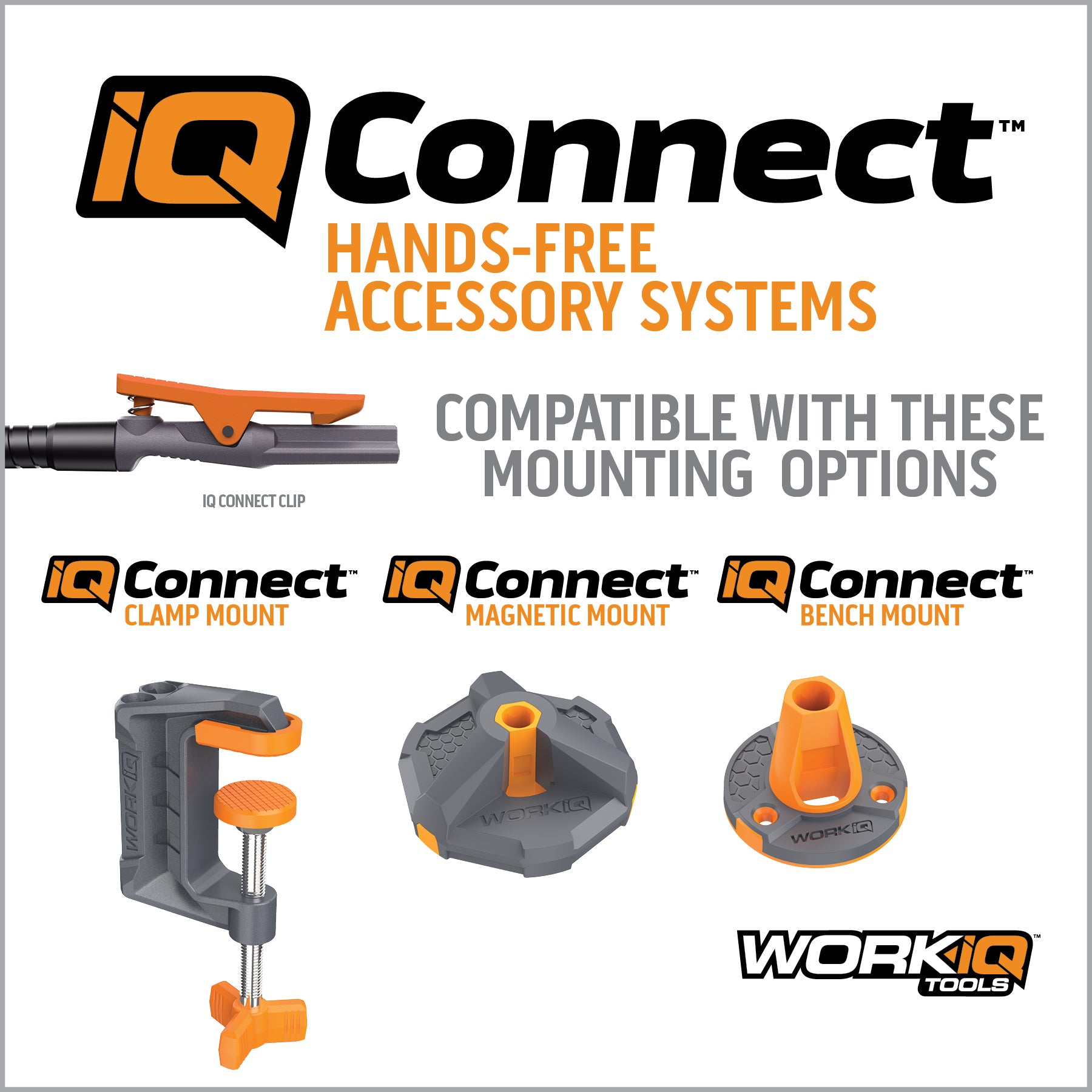 IQ Connect™ Hands-Free Accessory System (With 3 Bench Mounts